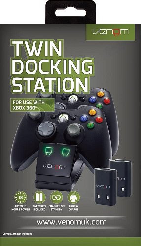 Töltőállvány VENOM VS2891 Xbox 360 Black Twin Docking Station + 2 akkumulátor