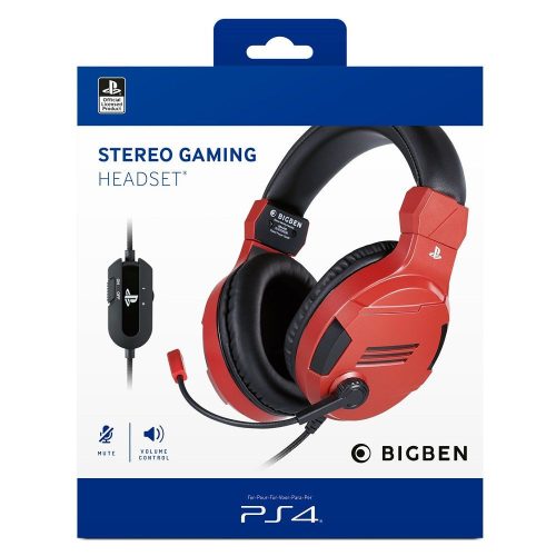 Bigben Stereo Gaming Headset V3 piros (PS4/PS5/PC/Mobil) 