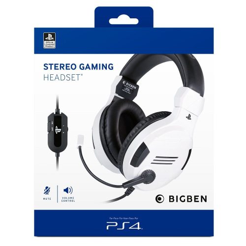 Bigben Stereo Gaming Headset V3 fehér (PS4/PS5/PC/Mobil)